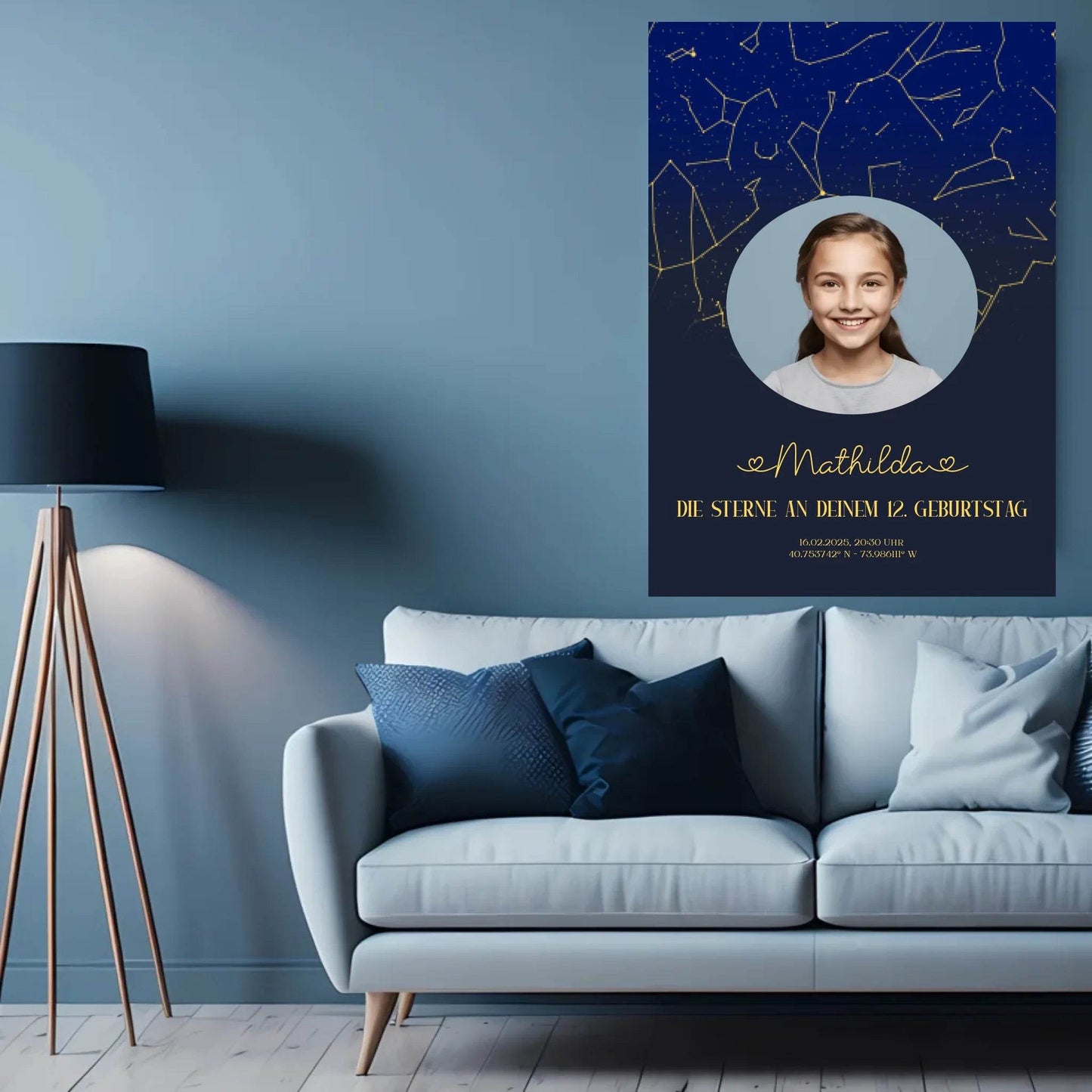 happy-prints.eu - Personalisiertes Sternenbild mit eigenem Bild - Text und Bild änderbar