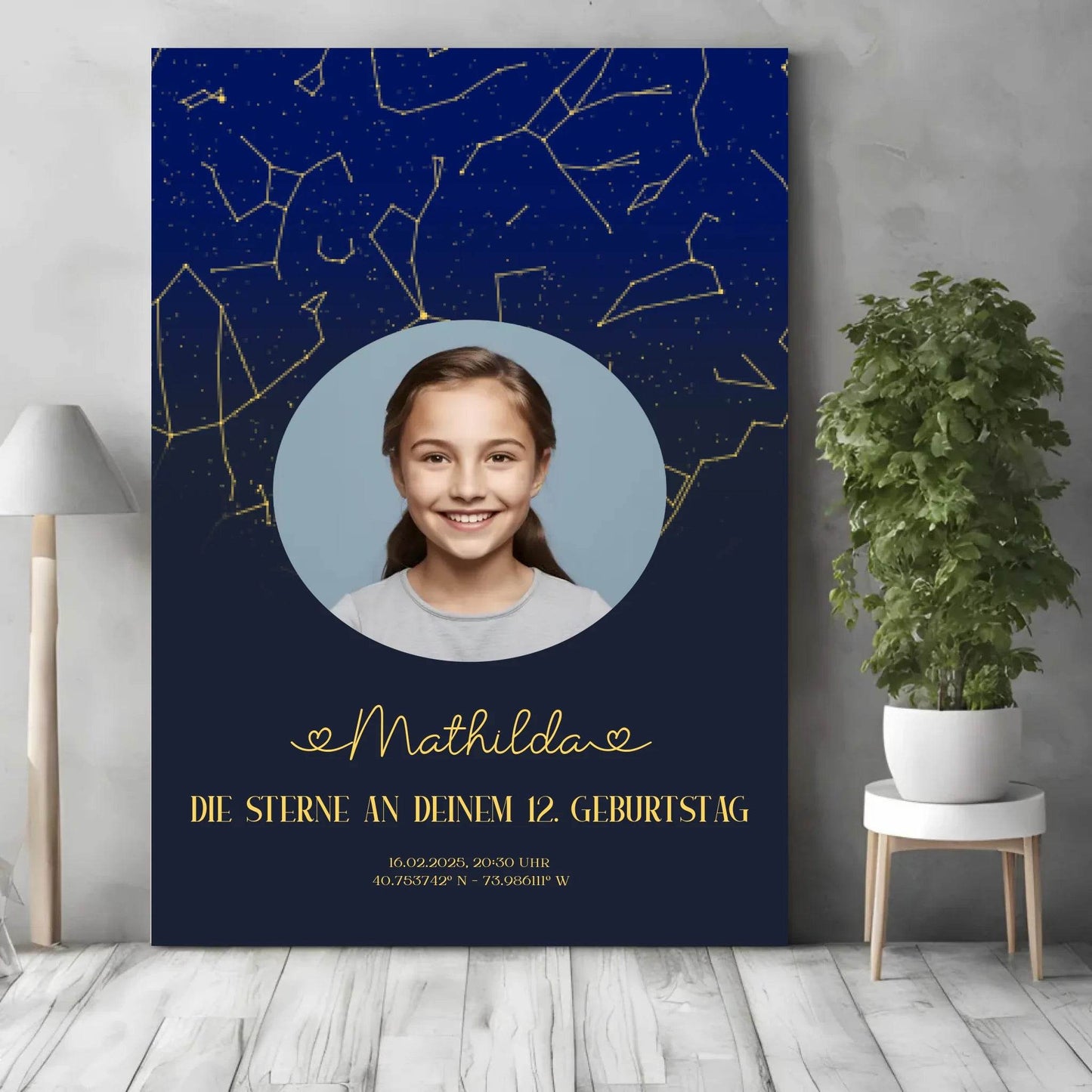 happy-prints.eu - Personalisiertes Sternenbild mit eigenem Bild - Text und Bild änderbar