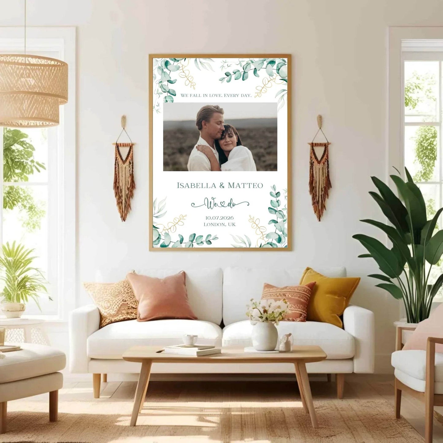 happy-prints.eu - Personalisiertes Poster zur Hochzeit - We fall in love. Every day - mit eigenem Bild und persönlichen Daten