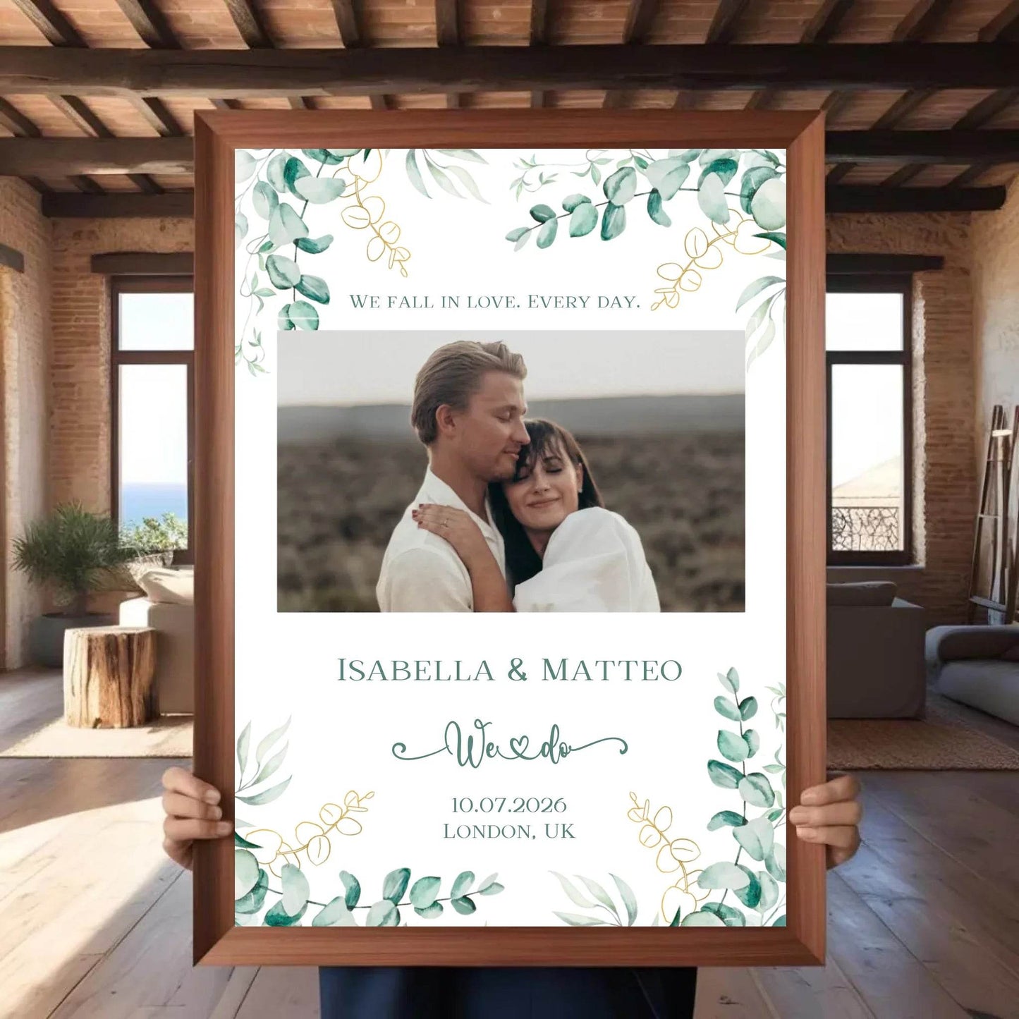 happy-prints.eu - Personalisiertes Poster zur Hochzeit - We fall in love. Every day - mit eigenem Bild und persönlichen Daten