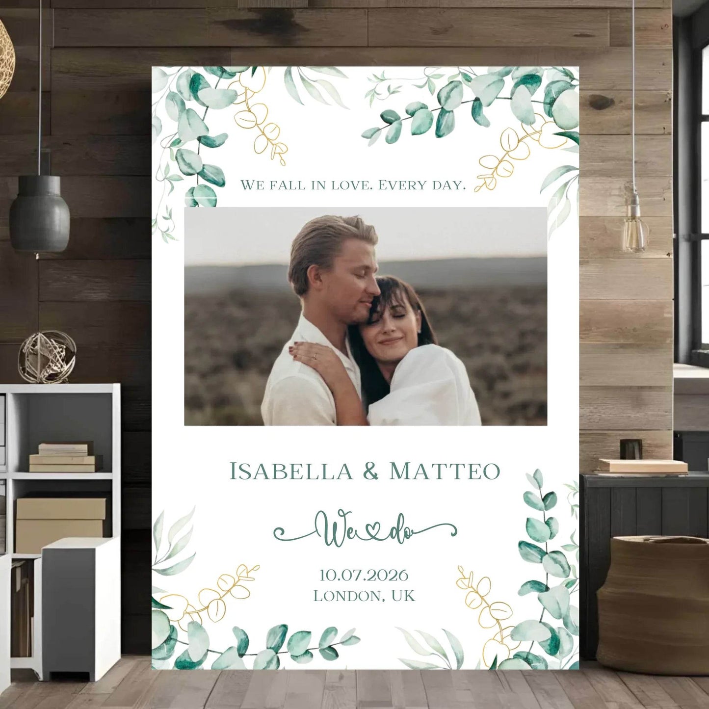 happy-prints.eu - Personalisiertes Poster zur Hochzeit - We fall in love. Every day - mit eigenem Bild und persönlichen Daten