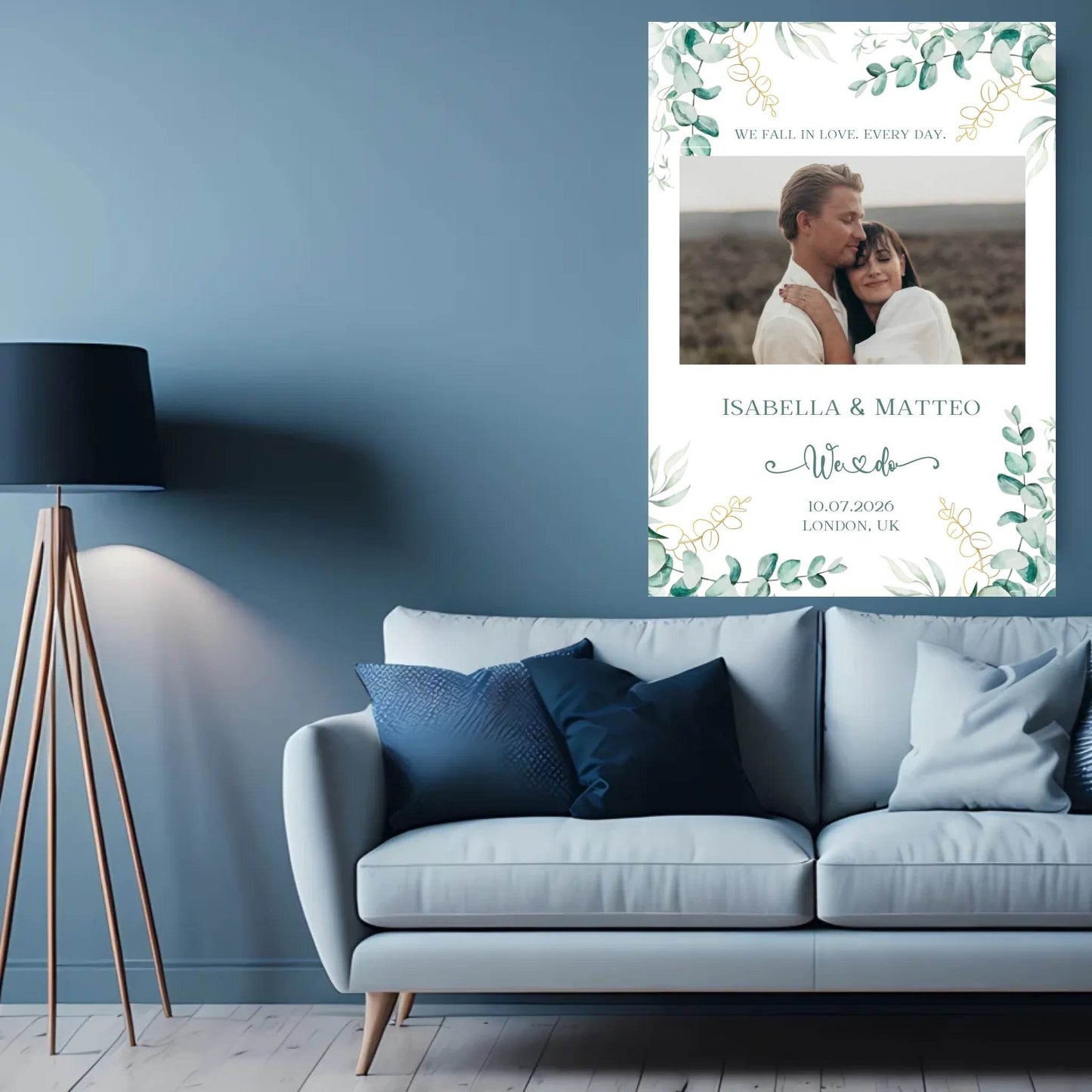 happy-prints.eu - Personalisiertes Poster zur Hochzeit - We fall in love. Every day - mit eigenem Bild und persönlichen Daten