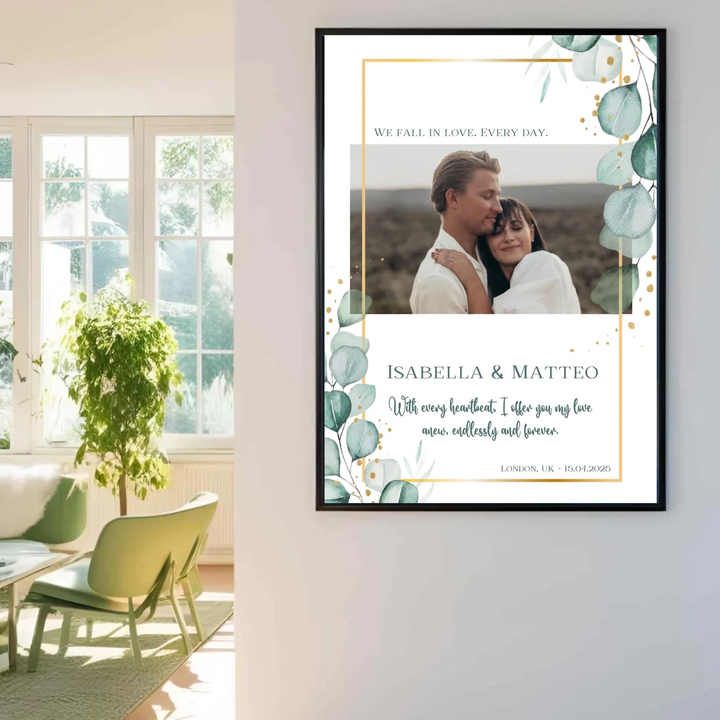 Personalisiertes Poster mit Liebespaar - mit Bild und Spruch - Text und Foto änderbar -