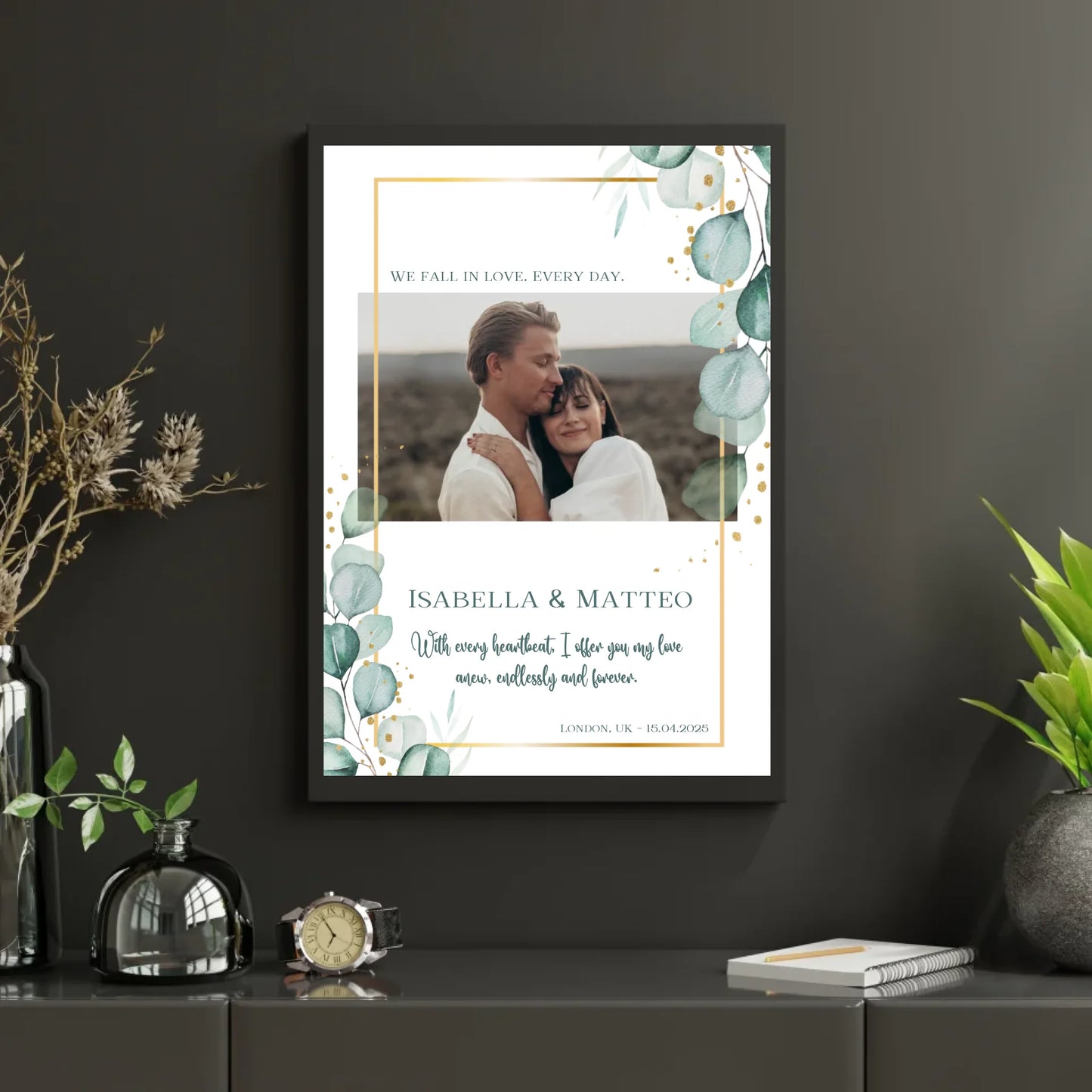 Personalisiertes Poster mit Liebespaar - mit Bild und Spruch - Text und Foto änderbar -