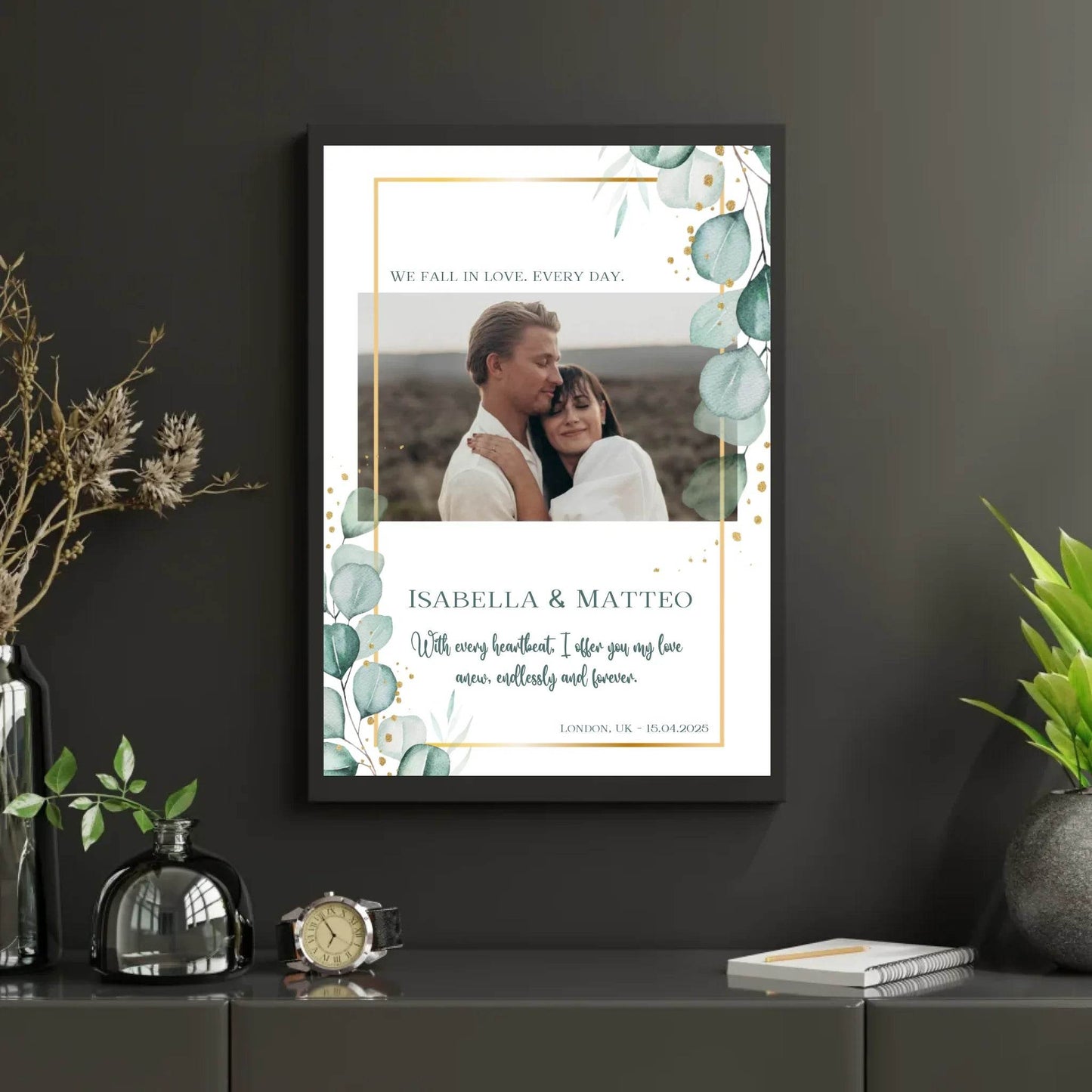 happy-prints.eu - Personalisiertes Poster mit Liebespaar - mit Bild und Spruch - Text und Foto änderbar