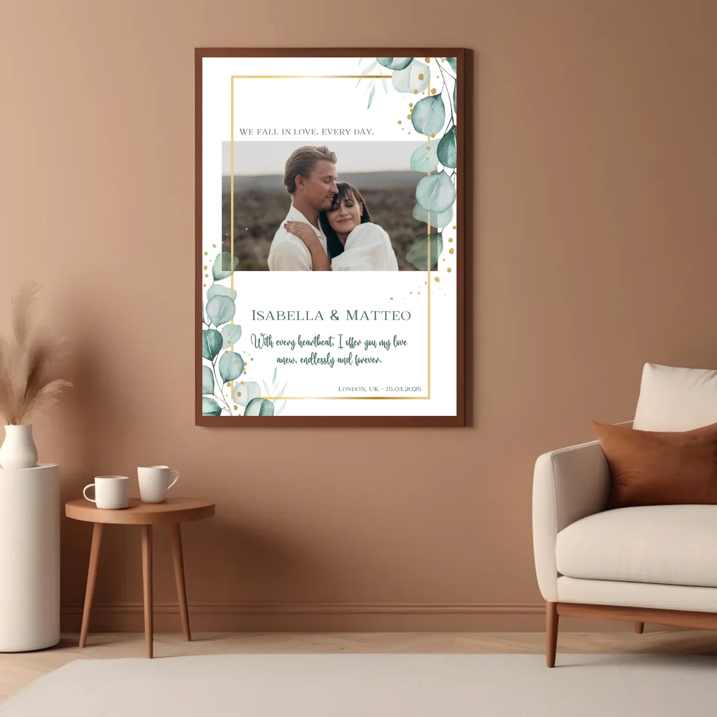 Personalisiertes Poster mit Liebespaar - mit Bild und Spruch - Text und Foto änderbar -