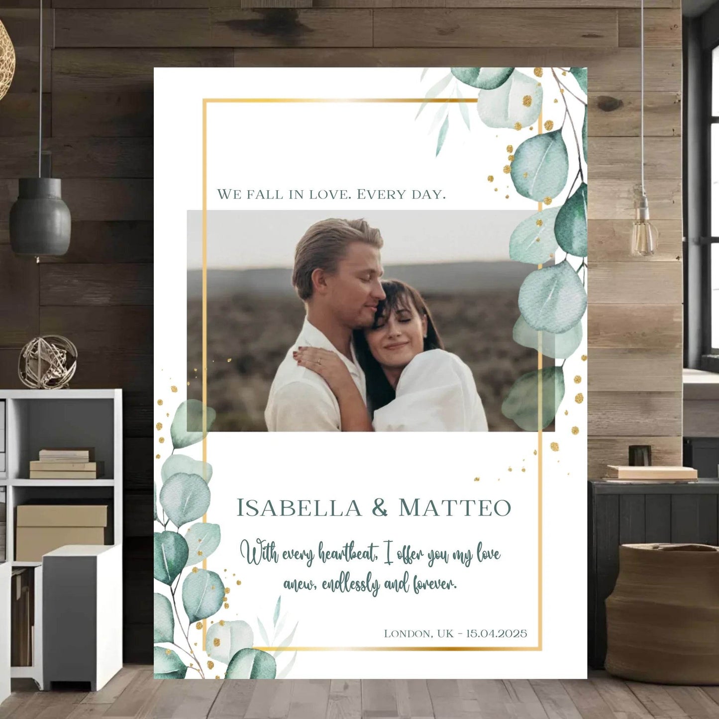 happy-prints.eu - Personalisiertes Poster mit Liebespaar - mit Bild und Spruch - Text und Foto änderbar