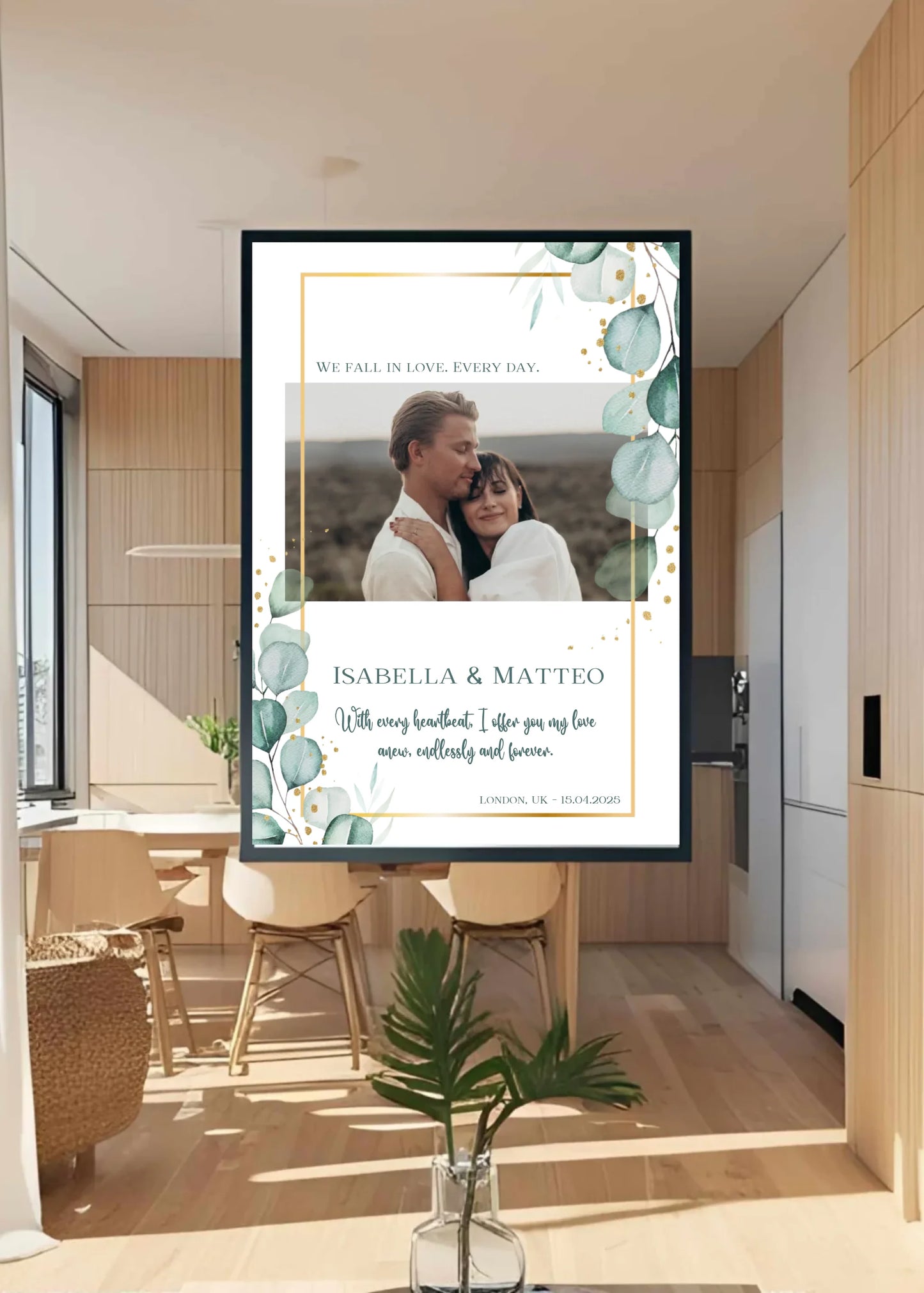 Personalisiertes Poster mit Liebespaar - mit Bild und Spruch - Text und Foto änderbar -