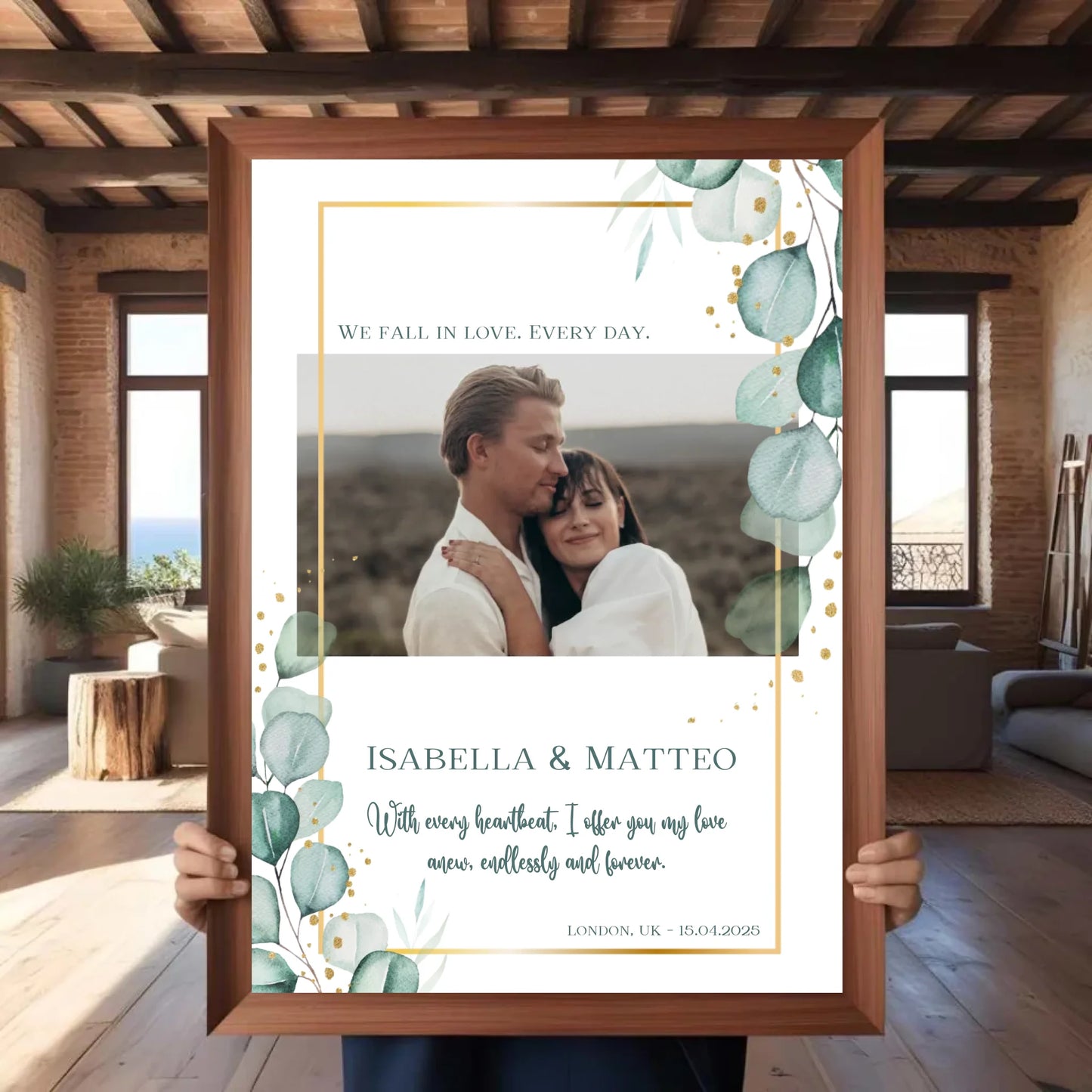 Personalisiertes Poster mit Liebespaar - mit Bild und Spruch - Text und Foto änderbar -