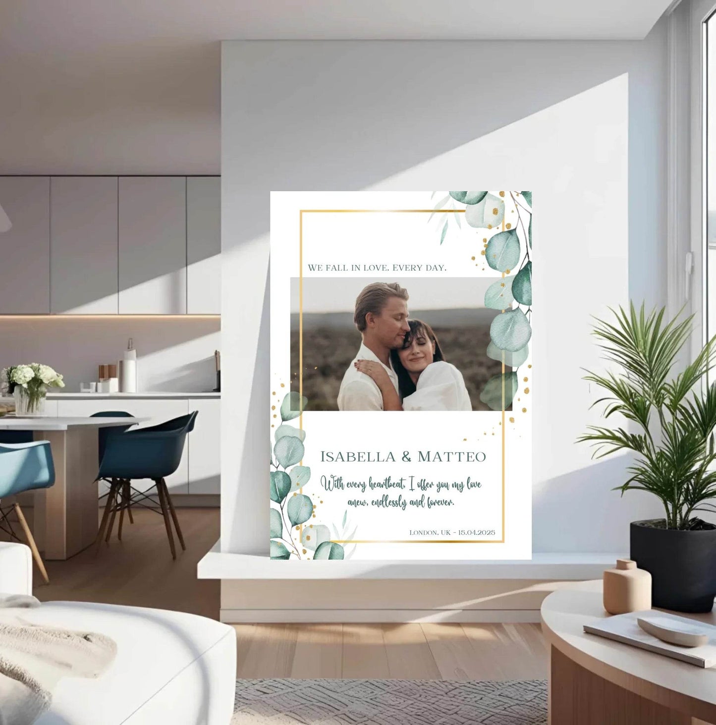 happy-prints.eu - Personalisiertes Poster mit Liebespaar - mit Bild und Spruch - Text und Foto änderbar