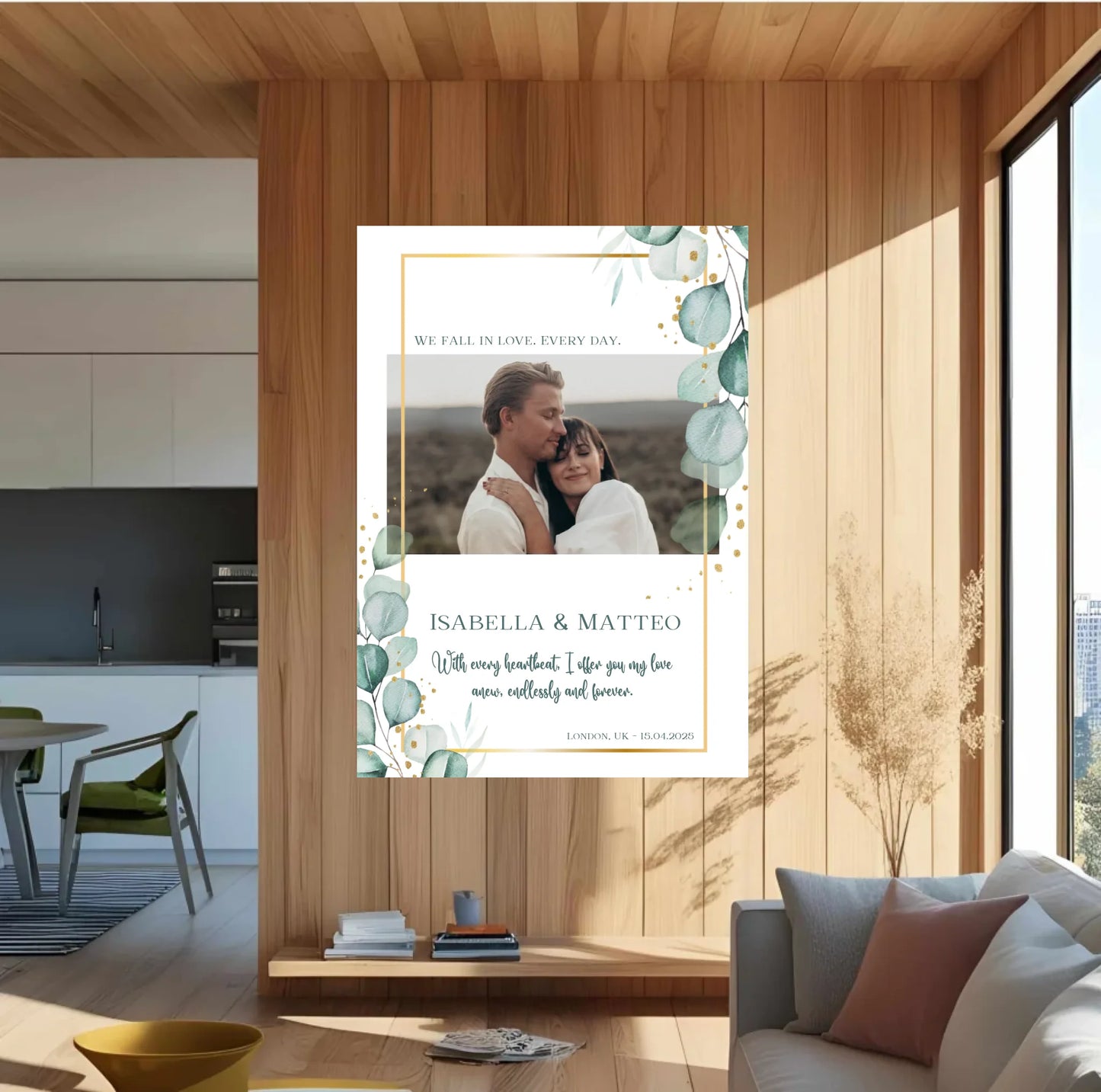 Personalisiertes Poster mit Liebespaar - mit Bild und Spruch - Text und Foto änderbar -