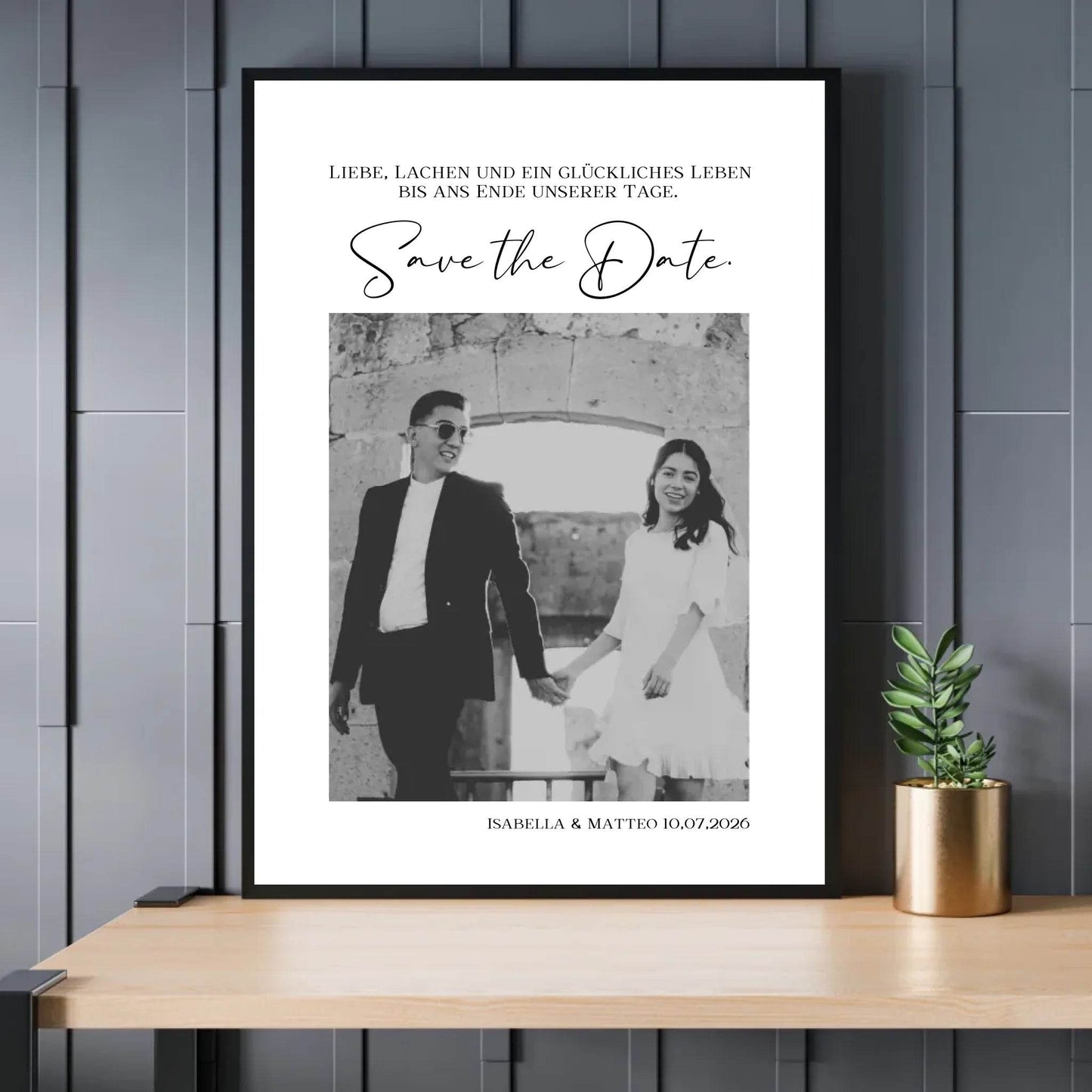 happy-prints.eu - Personalisiertes Poster - Save the Date - Ankündigung der Hochzeit mit Bild und Text