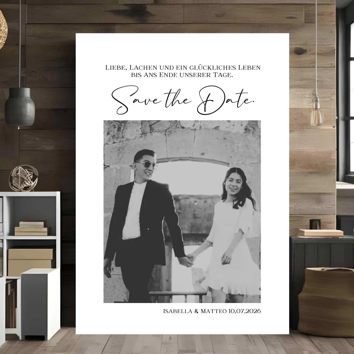 Personalisiertes Poster - Save the Date - Ankündigung der Hochzeit mit Bild und Text -