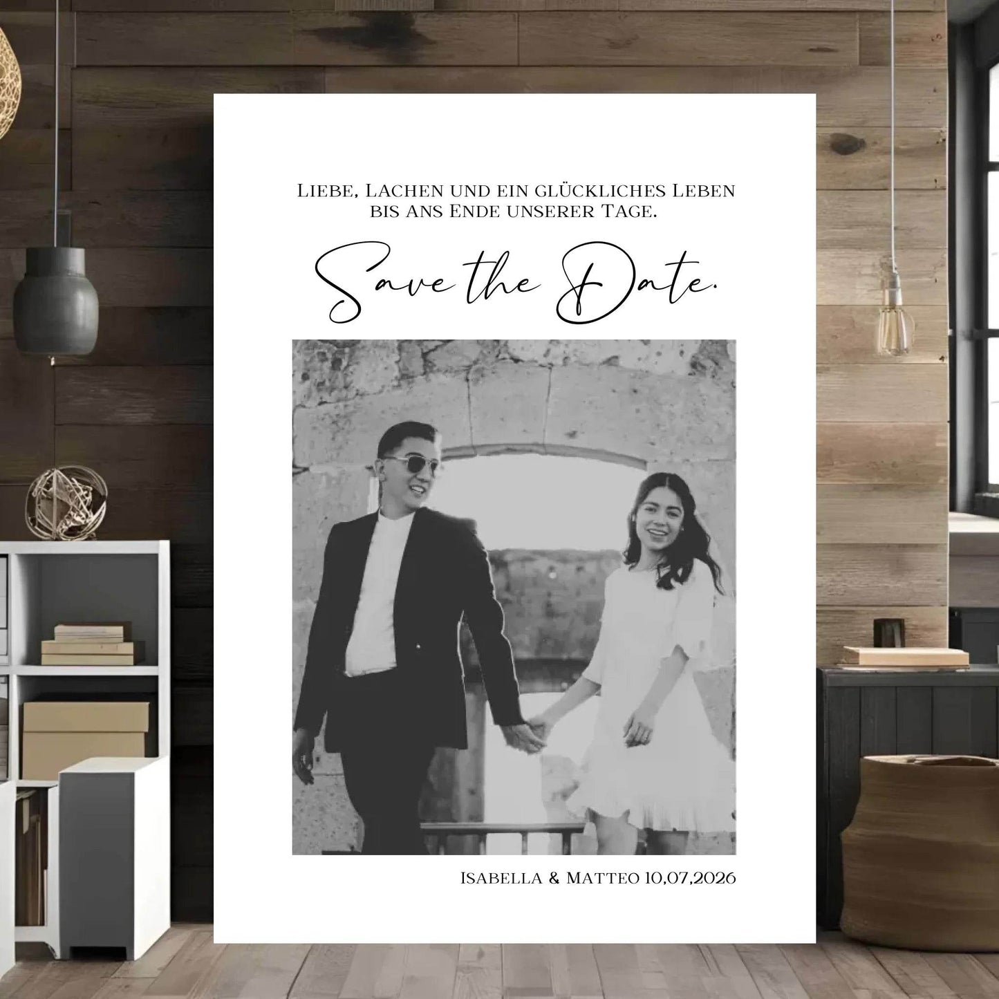 happy-prints.eu - Personalisiertes Poster - Save the Date - Ankündigung der Hochzeit mit Bild und Text
