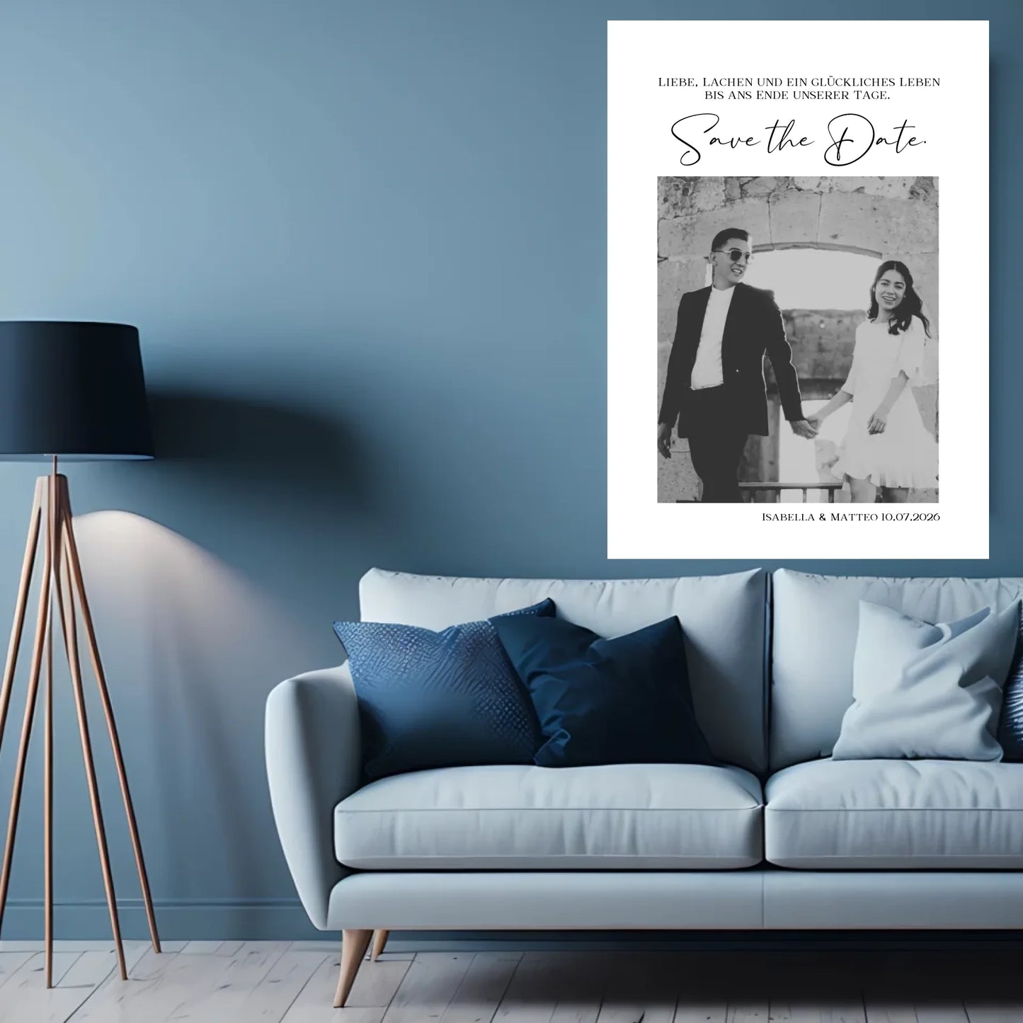 Personalisiertes Poster - Save the Date - Ankündigung der Hochzeit mit Bild und Text - Personalisierte Karte als digitale Datei PDF Druckerpapier