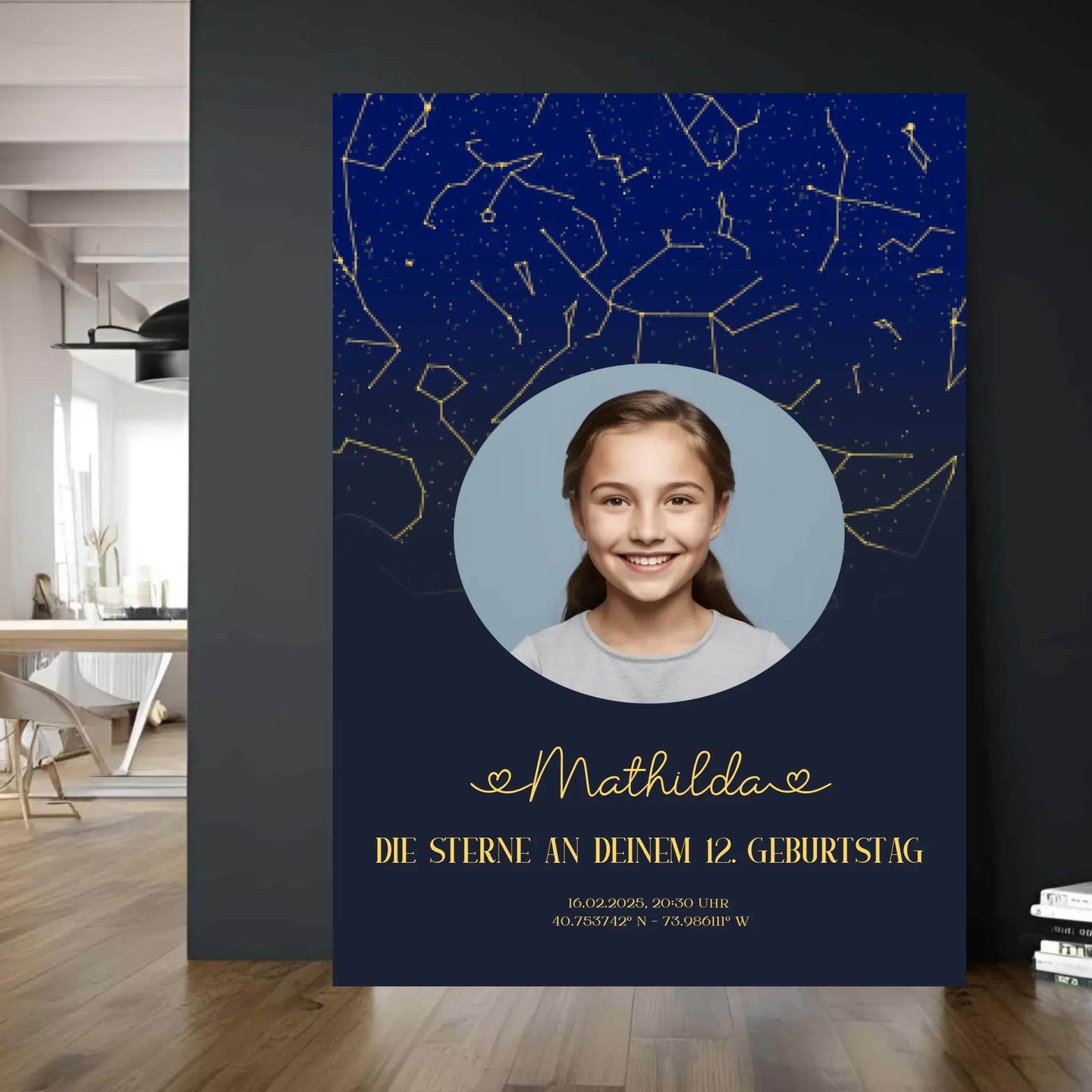 happy-prints.eu - Personalisiertes Sternenbild mit eigenem Bild - Text und Bild änderbar
