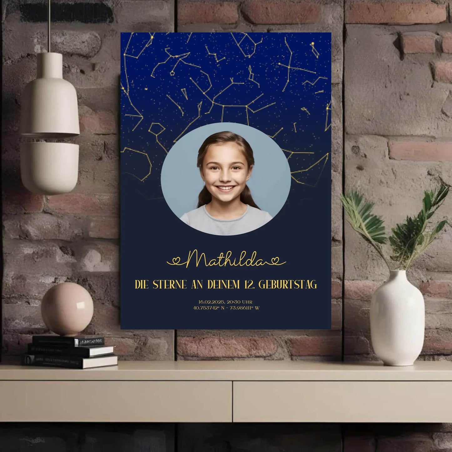 happy-prints.eu - Personalisiertes Sternenbild mit eigenem Bild - Text und Bild änderbar