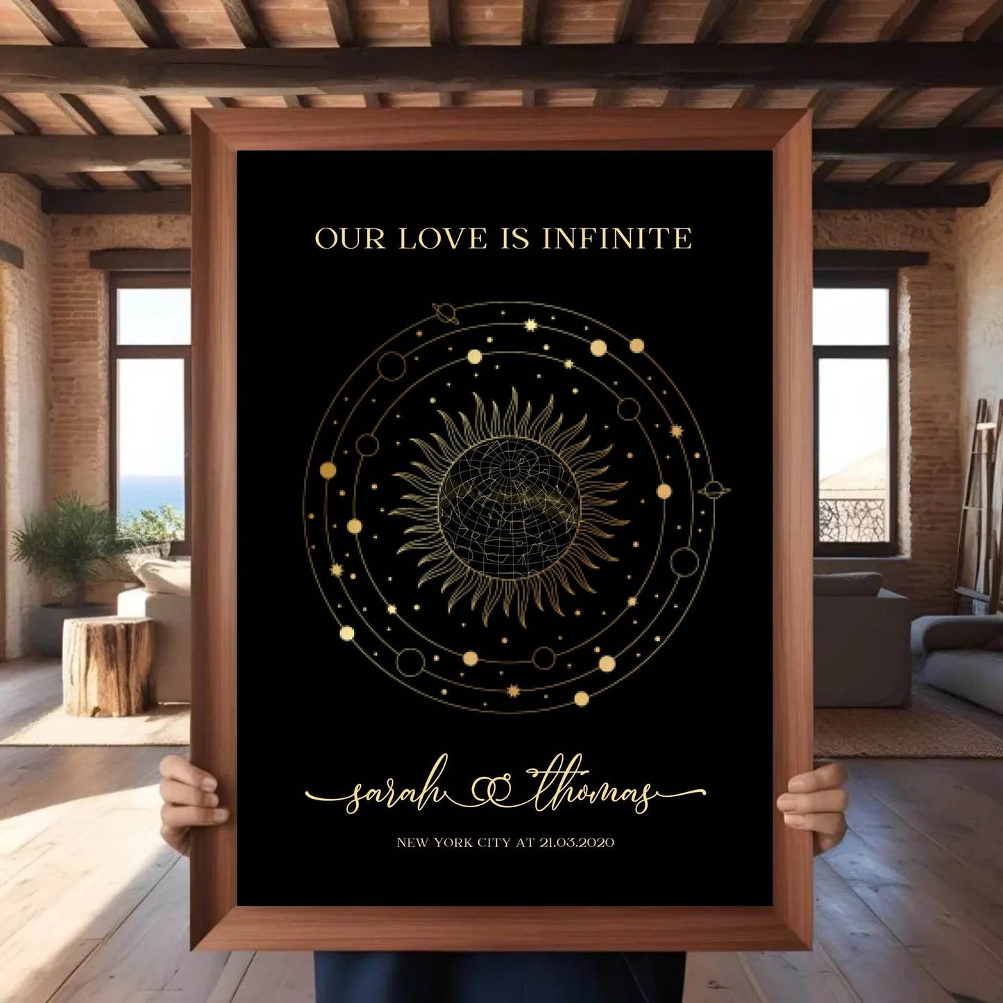 happy-prints.eu - Personalisierte Sternenkarte zur Hochzeit - Unsere Liebe ist grenzenlos