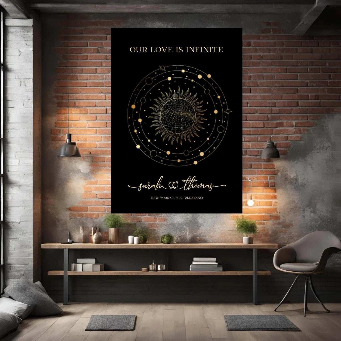 happy-prints.eu - Personalisierte Sternenkarte zur Hochzeit - Unsere Liebe ist grenzenlos