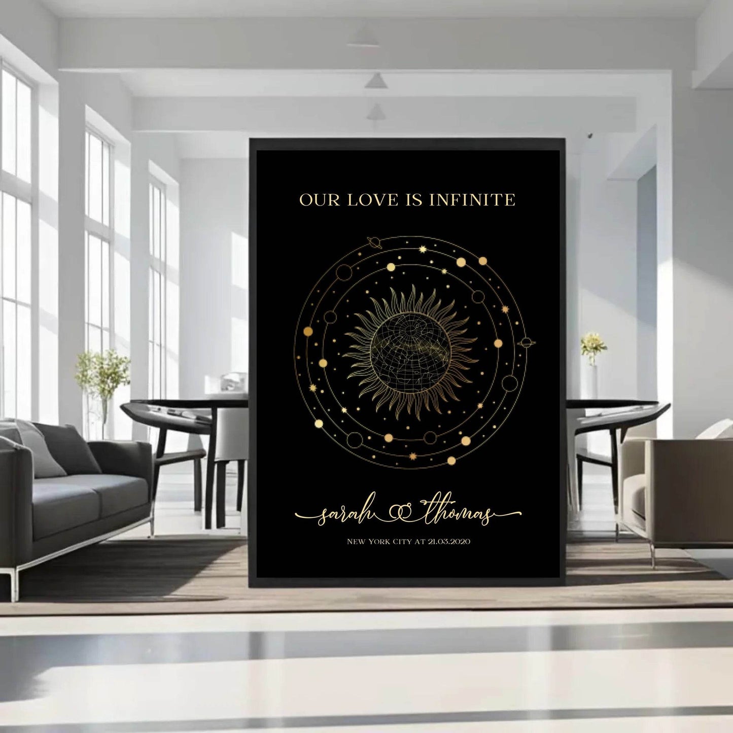 happy-prints.eu - Personalisierte Sternenkarte zur Hochzeit - Unsere Liebe ist grenzenlos