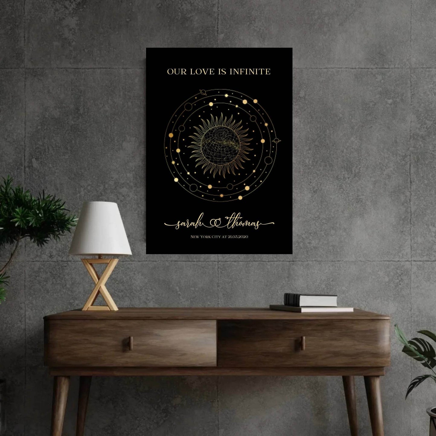 happy-prints.eu - Personalisierte Sternenkarte zur Hochzeit - Unsere Liebe ist grenzenlos