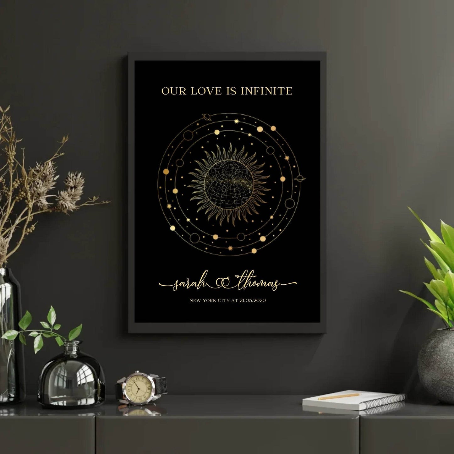 happy-prints.eu - Personalisierte Sternenkarte zur Hochzeit - Unsere Liebe ist grenzenlos