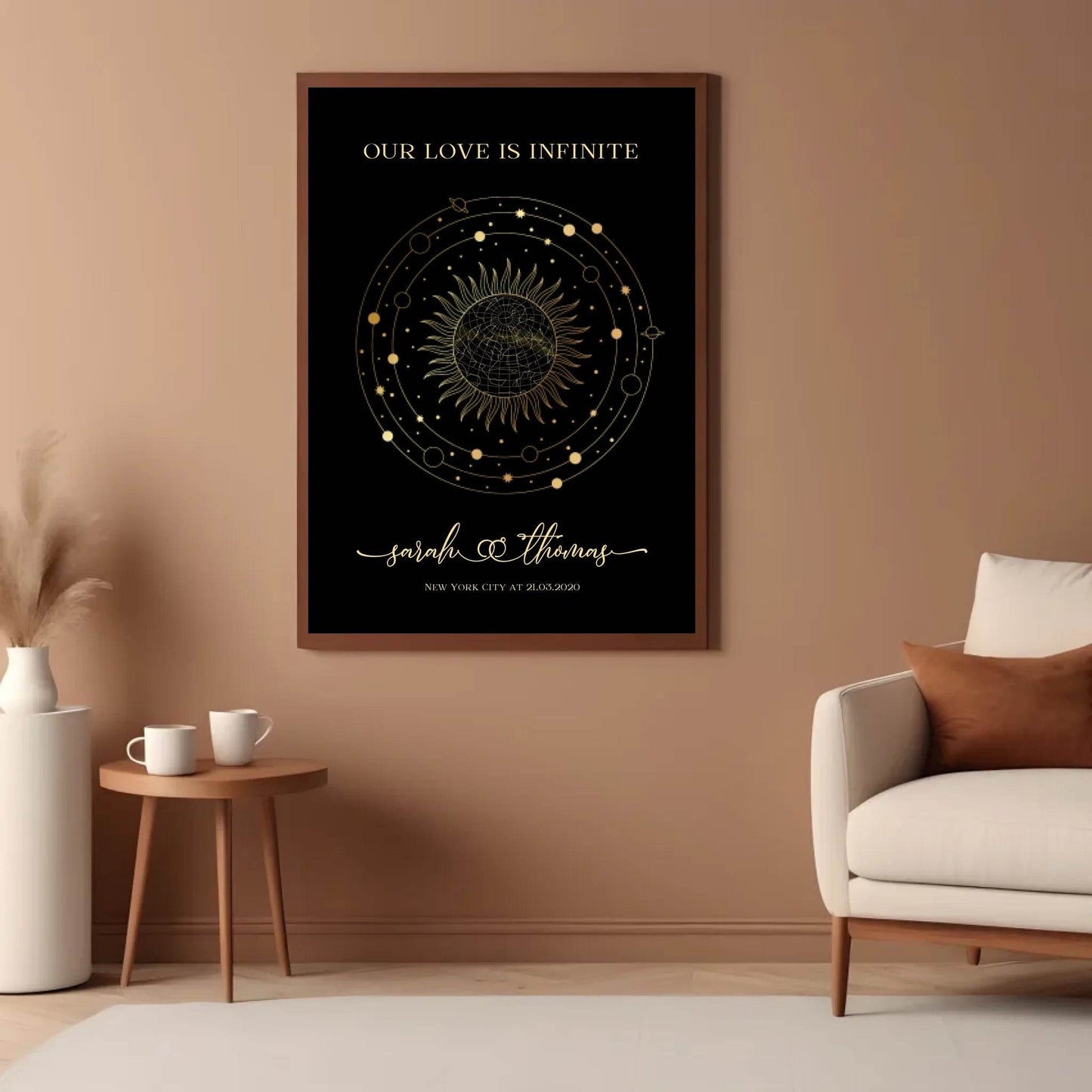 happy-prints.eu - Personalisierte Sternenkarte zur Hochzeit - Unsere Liebe ist grenzenlos