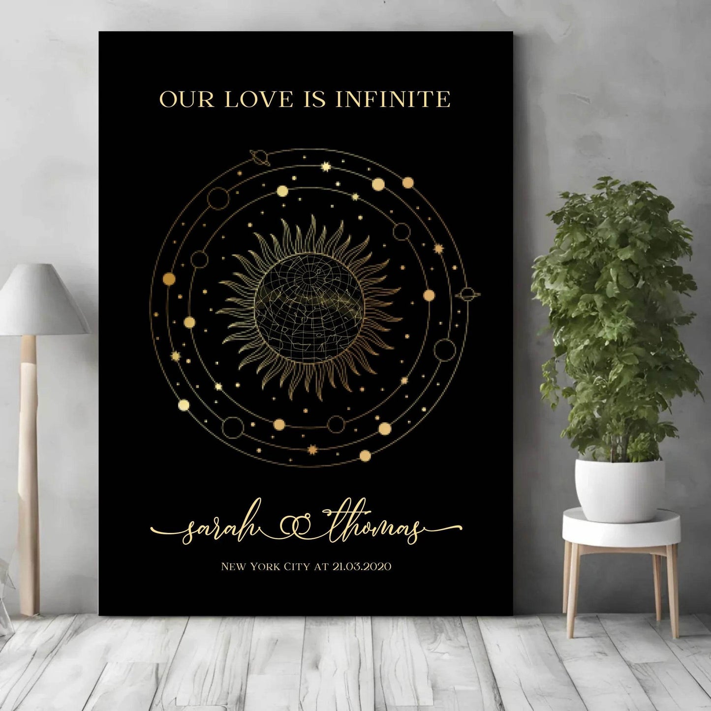 happy-prints.eu - Personalisierte Sternenkarte zur Hochzeit - Unsere Liebe ist grenzenlos