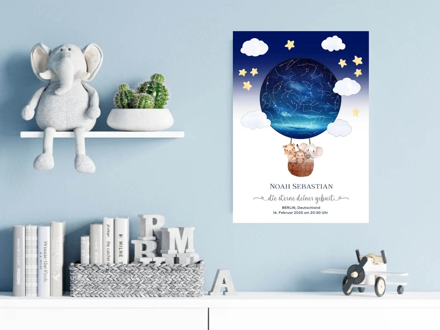 happy-prints.eu - Personalisierte Sternenkarte mit Wildtiere auf beige