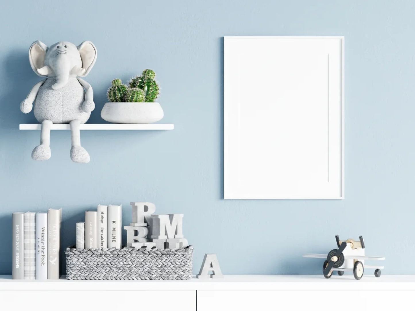 Personalisiertes Sternenbild mit Tiere im Heißluftballon - Geschenk für ein Baby zur Geburt -