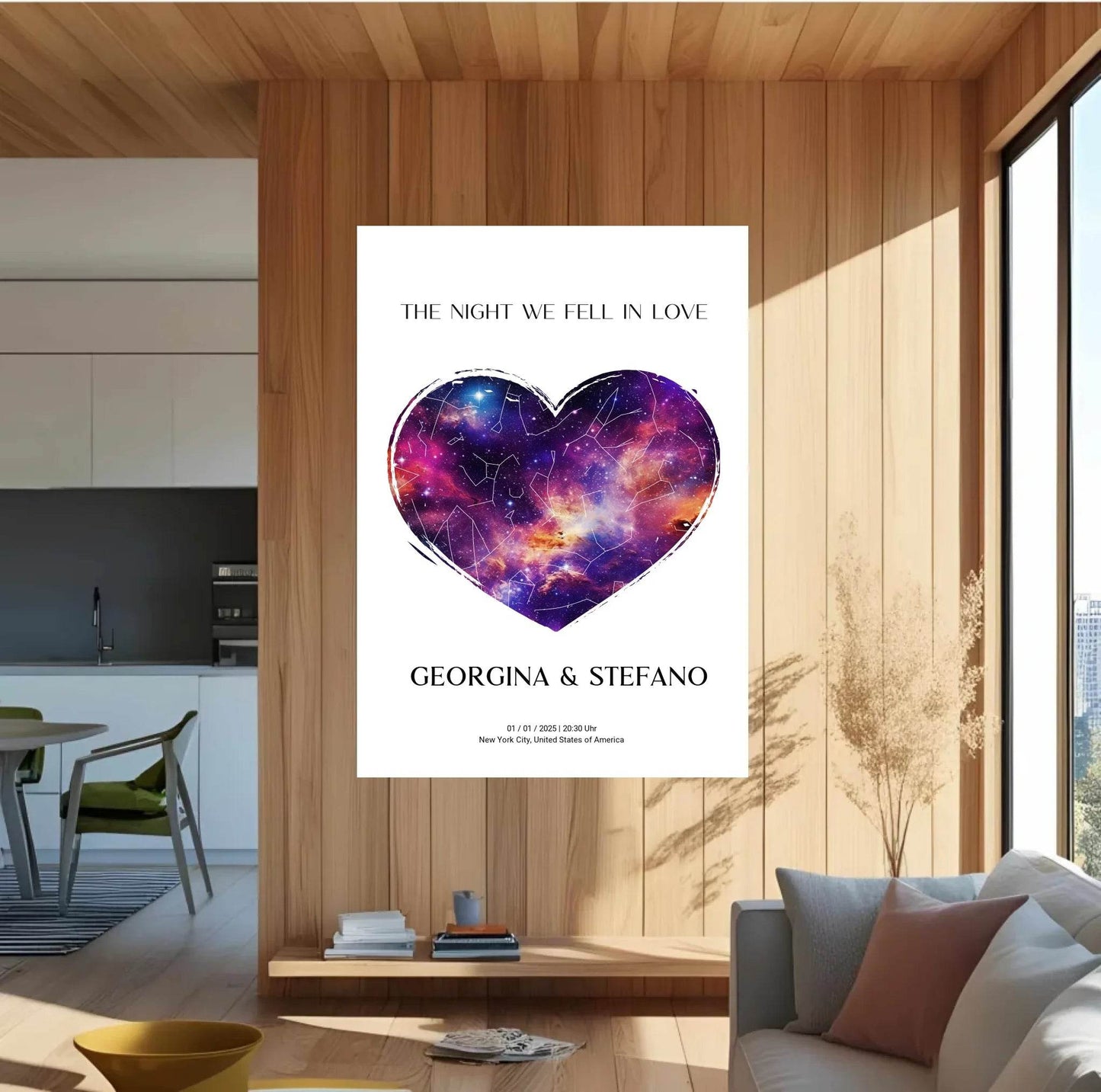 happy-prints.eu - Personalisierte Sternenkarte mit Herz auf weiß