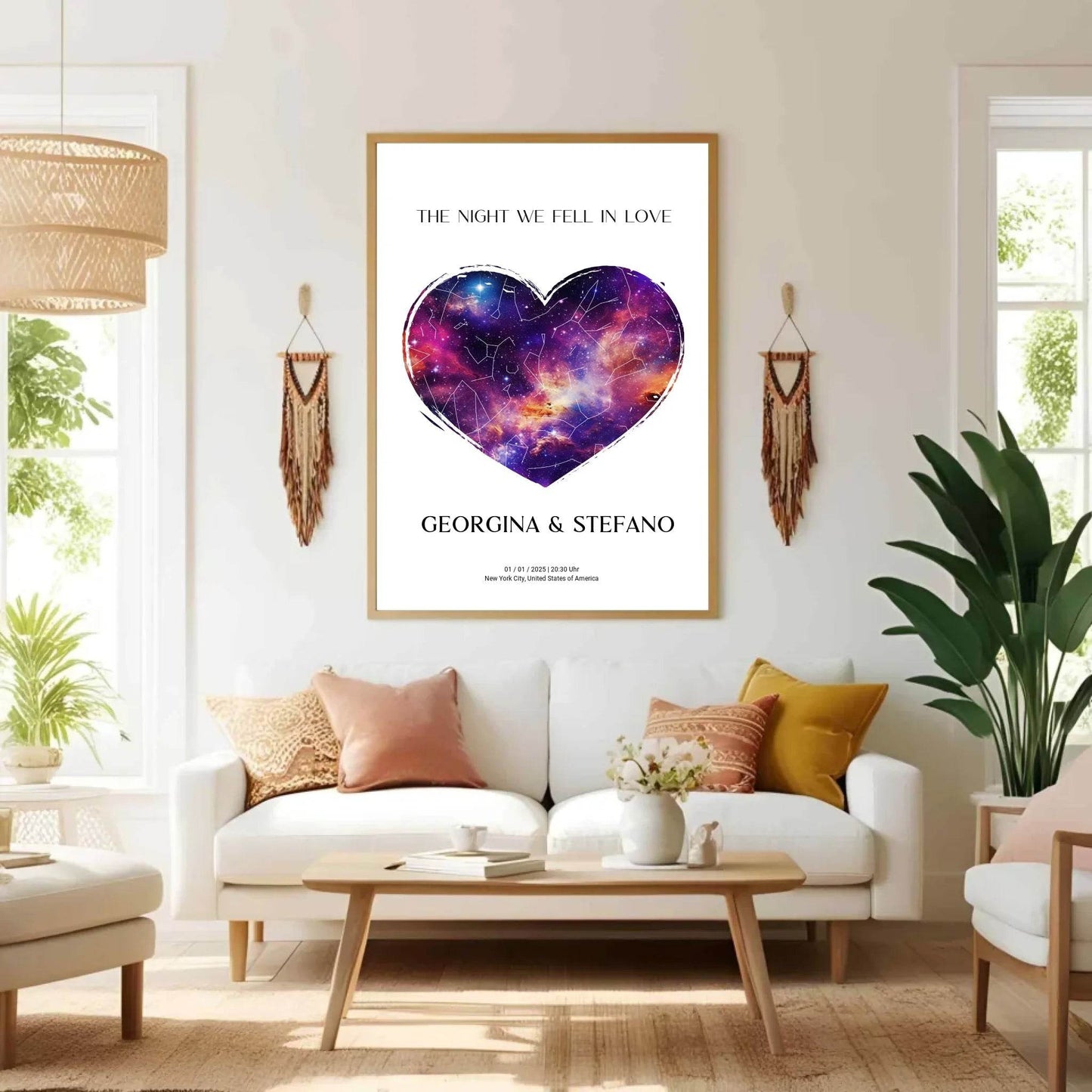 happy-prints.eu - Personalisierte Sternenkarte mit Herz auf weiß