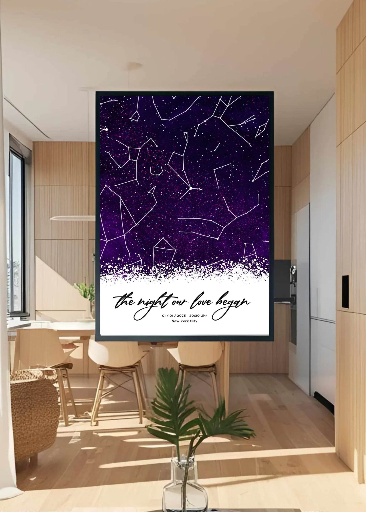 happy-prints.eu - Personalisierte Sternenkarte mit Sternenhimmel in lila und schwarz - allover