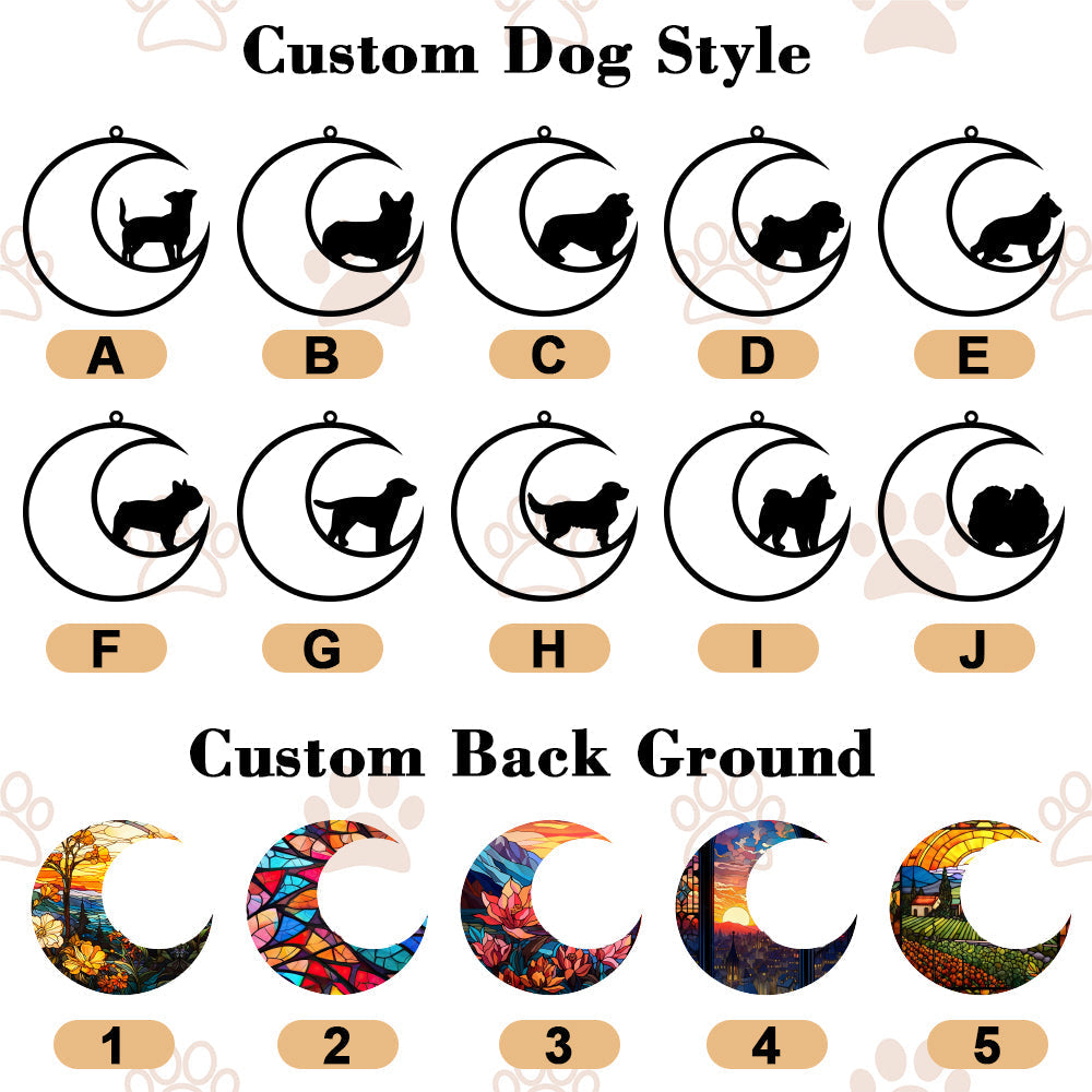 Personalisiertes Andenken an einen geliebten Hund - wunderschöner Aufhänger - Rasse, Name und Hintergrund einfach änderbar -