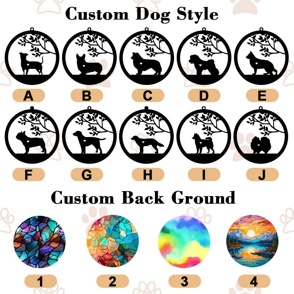 happy-prints.eu - Personalisiertes Andenken an einen geliebten Hund - hübscher Aufhänger mit Holz - Rasse, Name und Hintergrund einfach änderbar