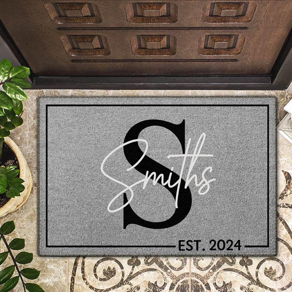 happy-prints.eu - Personalisiertes Familien-Monogramm Fußmatte – Stilvolle Begrüßung für Ihr Zuhause
