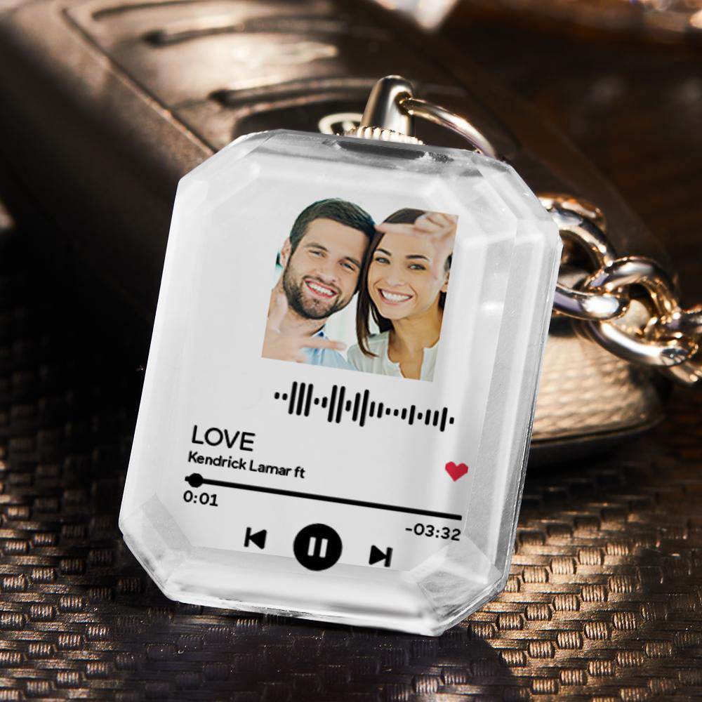 happy-prints.eu - Personalisierter Kristall-Schlüsselanhänger mit eigenem Bild und Lied