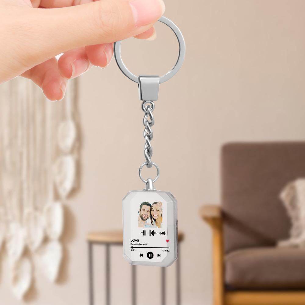 happy-prints.eu - Personalisierter Kristall-Schlüsselanhänger mit eigenem Bild und Lied