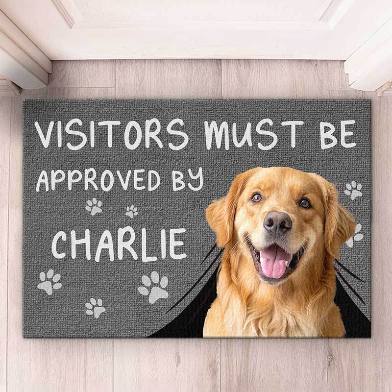happy-prints.eu - Personalisierte Fußmatte mit dem Bild Deines Hundes und lustigem Spruch - Visitors must be approved by...