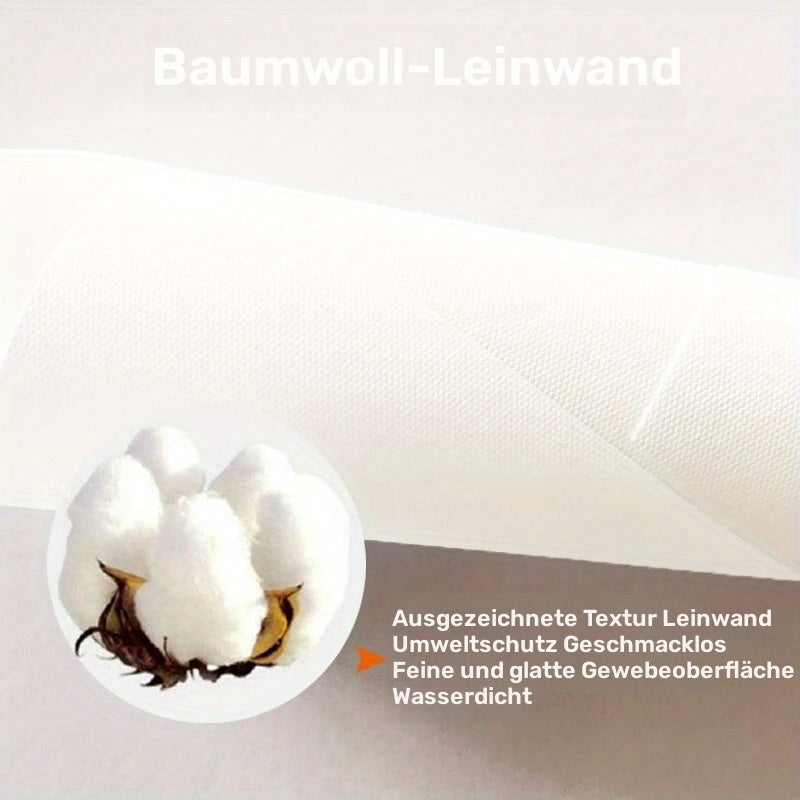 Rahmenloses Leinwand-Poster „Sonnenflug“ – Japandi Wandkunst in Salbeigrün mit abstrakter Sonne und Kranichen