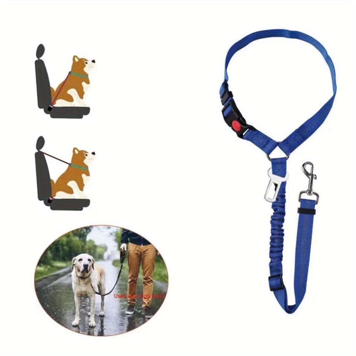 happy-prints.eu - Verstellbarer 2-in-1 Hunde-Autositzgurt & -Geschirr für sichere und komfortable Reisen