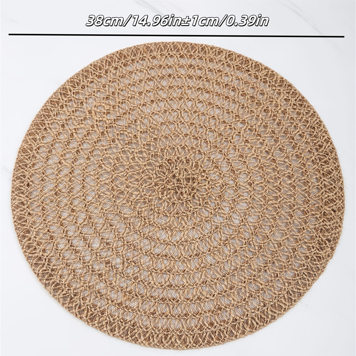 4er-Set wunderschönes Jute Platzset bzw. Tischset – Rutschfeste, Hitzebeständige Unterlage mit Naturstruktur - Ø ca. 38 cm