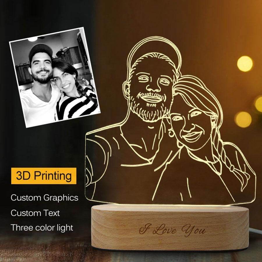 happy-prints.eu - Personalisierte Acryl-Beleuchtung mit eigenem Bild und Text - für Freunde, Paare usw. - zur Hochzeit, Verlobung, usw. - bis 7 Lichtfarben