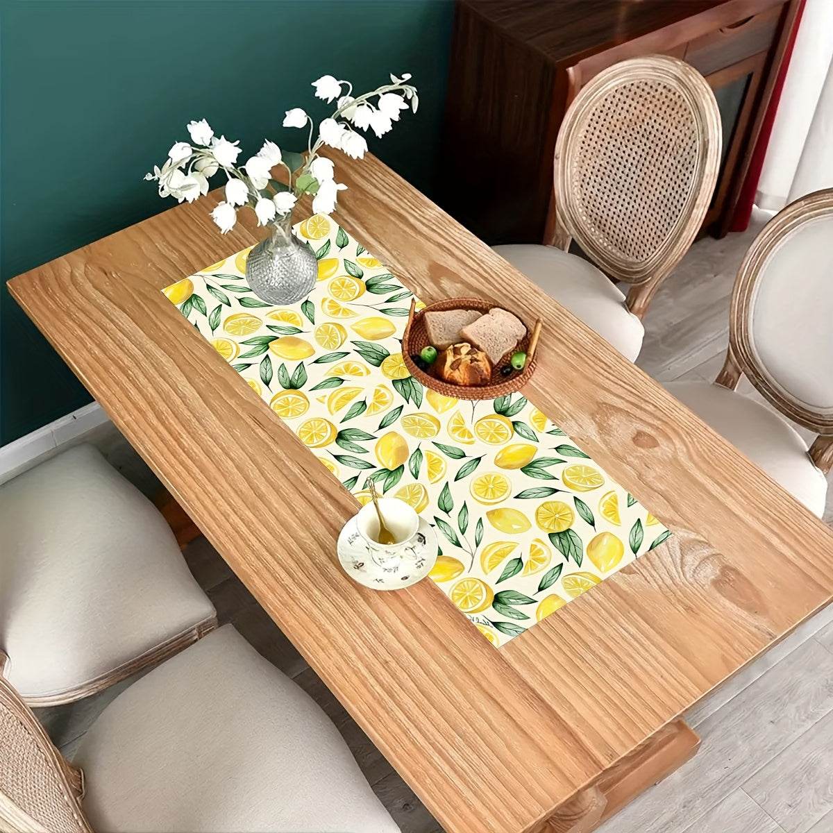 happy-prints.eu - Sommerliche Tischdecke mit Zitronenmuster – stilvolle Frische für Dein Zuhause in drei Größen