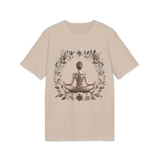 happy-prints.eu - Unisex Yoga T-Shirt mit Aufdruck für Damen - kurzarm, 100% Bio Baumwolle, 180 g/m², in großen Größen, weiß und weitere Farben