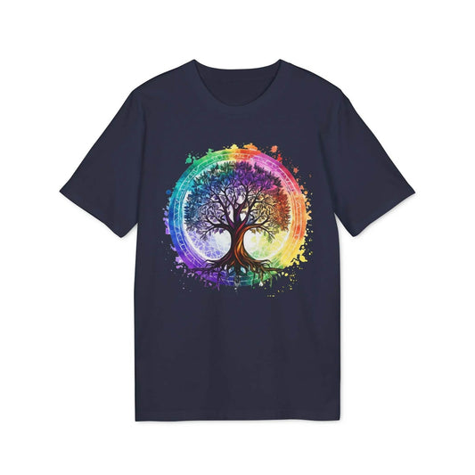 happy-prints.eu - Unisex Yoga T-Shirt mit Aufdruck für Damen und Herren - kurzarm, 100% Bio Baumwolle, 180 g/m², in großen Größen, weiß und weitere Farben