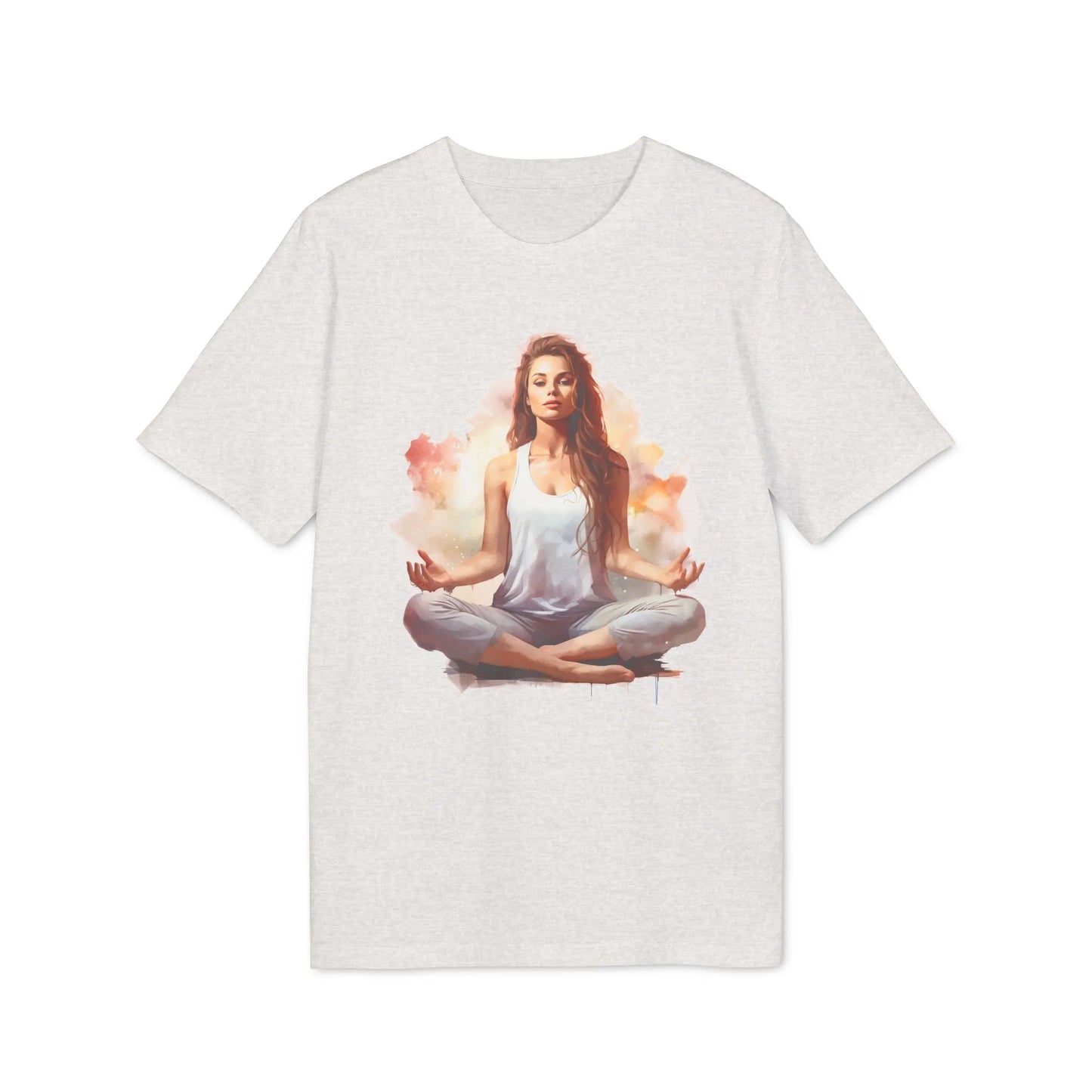 Unisex Yoga T-Shirt mit Aufdruck für Damen und Herren - kurzarm, 100% Bio Baumwolle, 180 g/m², in großen Größen und vielen Farben - Cool Heather Grey