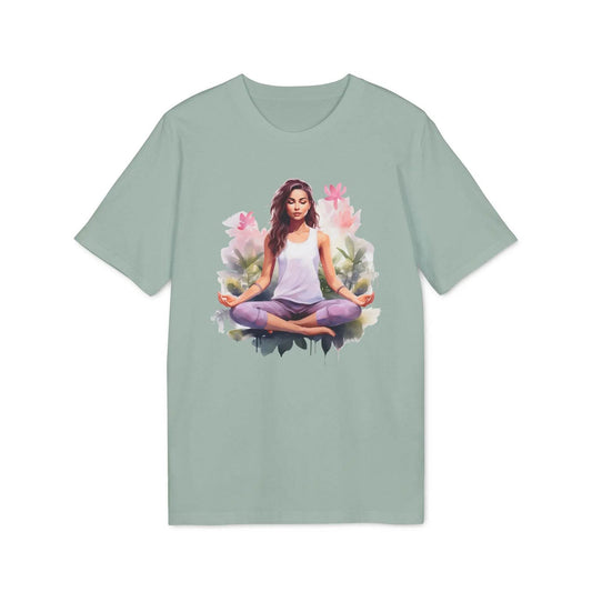 happy-prints.eu - Unisex Yoga T-Shirt mit Aufdruck für Damen und Herren - kurzarm, 100% Bio Baumwolle, 180 g/m², in großen Größen, weiß und weitere Farben