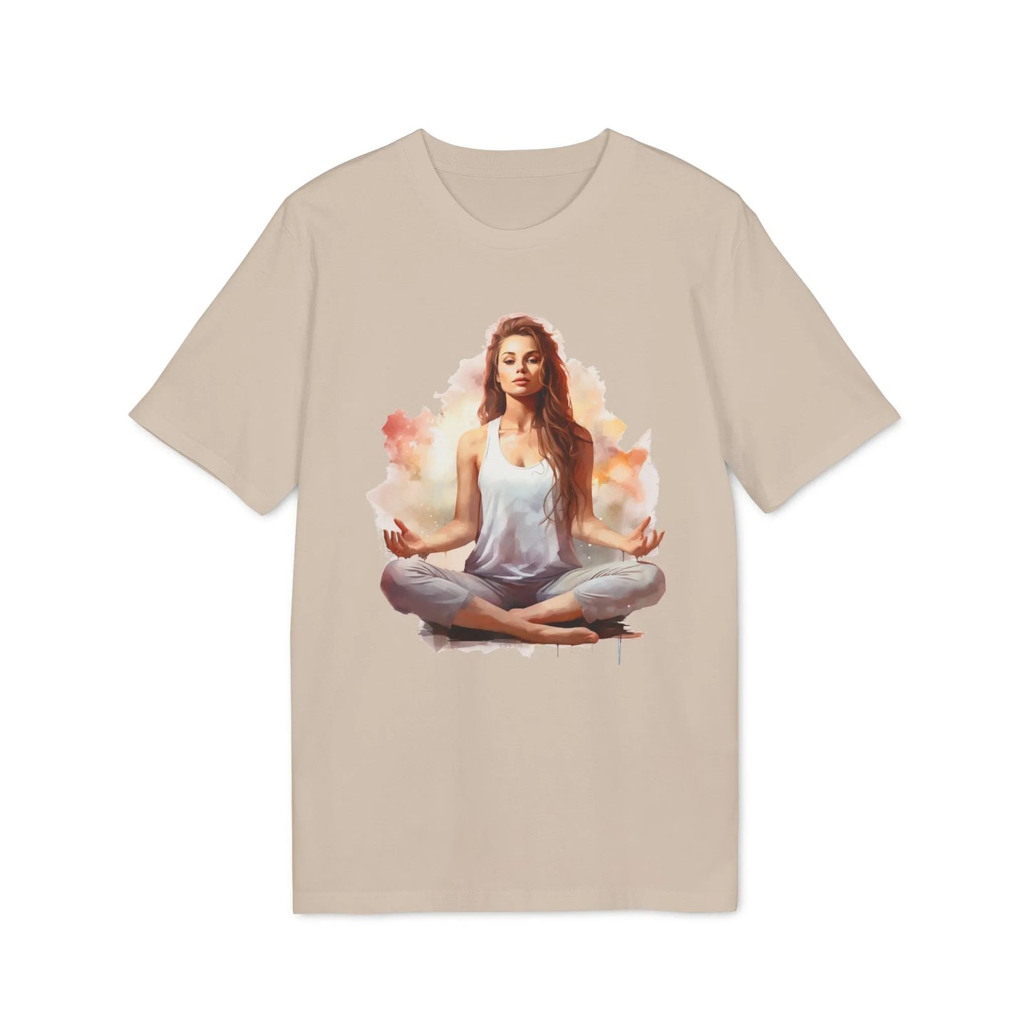 Unisex Yoga T-Shirt mit Aufdruck für Damen und Herren - kurzarm, 100% Bio Baumwolle, 180 g/m², in großen Größen und vielen Farben - Desert Dust