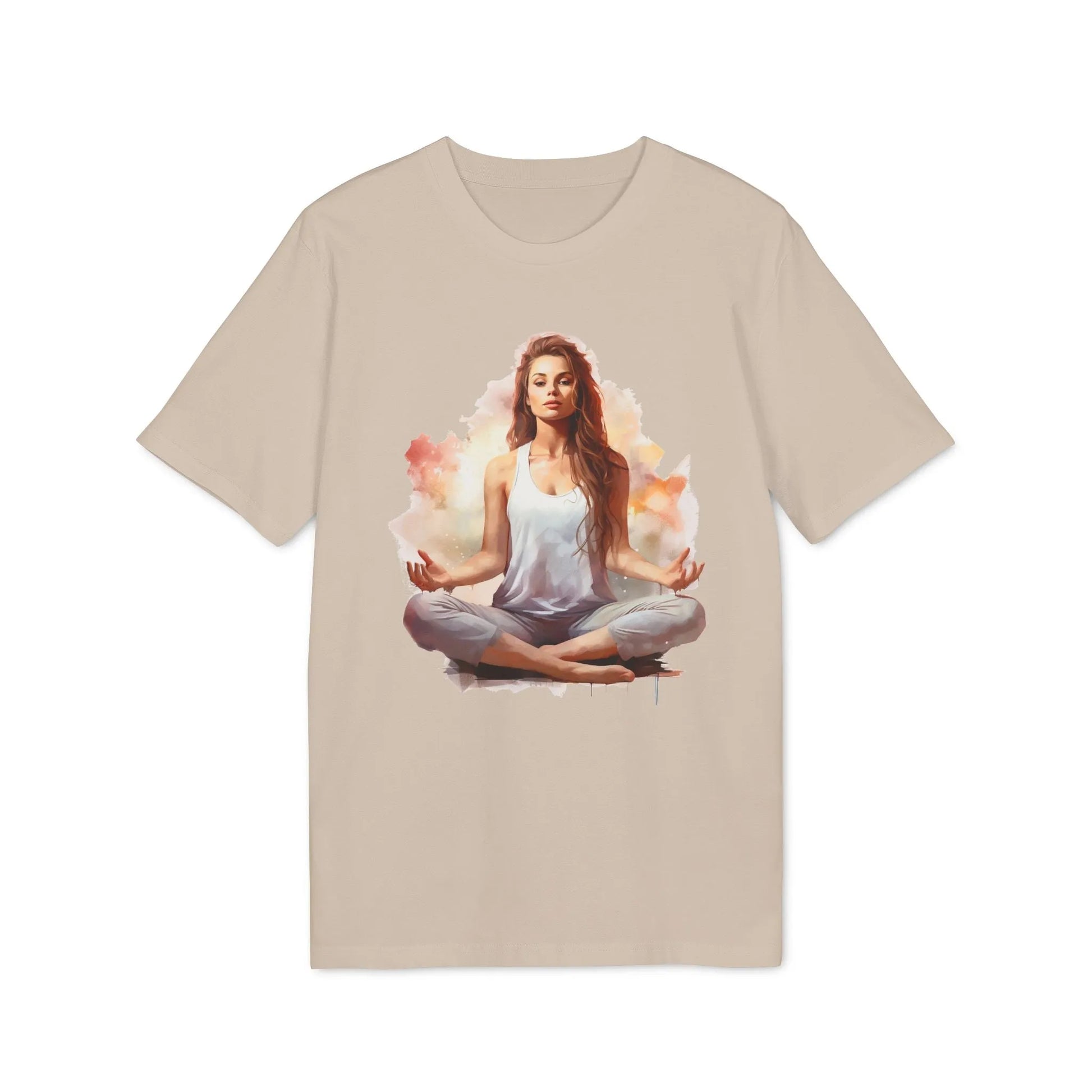 Unisex Yoga T-Shirt mit Aufdruck für Damen und Herren - kurzarm, 100% Bio Baumwolle, 180 g/m², in großen Größen und vielen Farben - Desert Dust